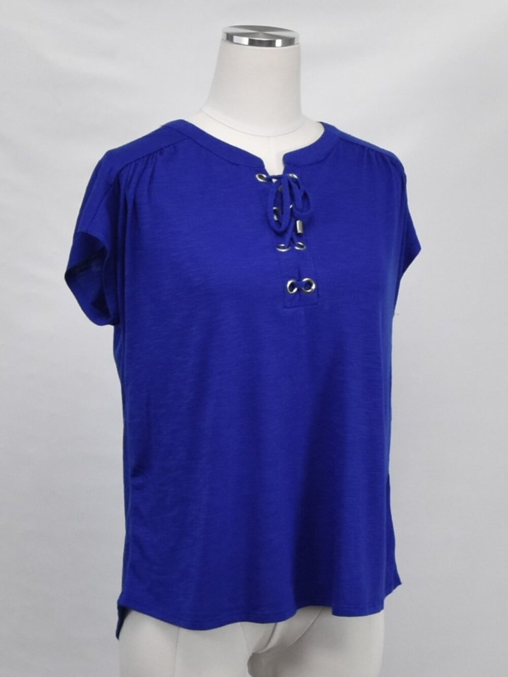 💙Cable & Gauge Cobalt Blue Lace-Up Top Size Medium
